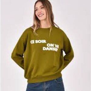 H&M Olive Green Graphic Sweatshirt S